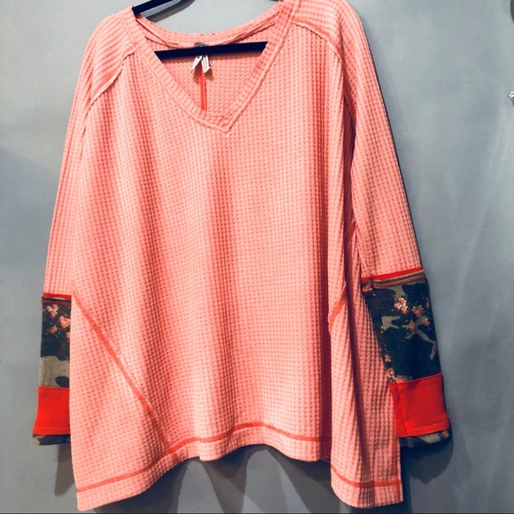 FREE PEOPLE Leopard accents thermal Top NWT - Picture 4 of 7